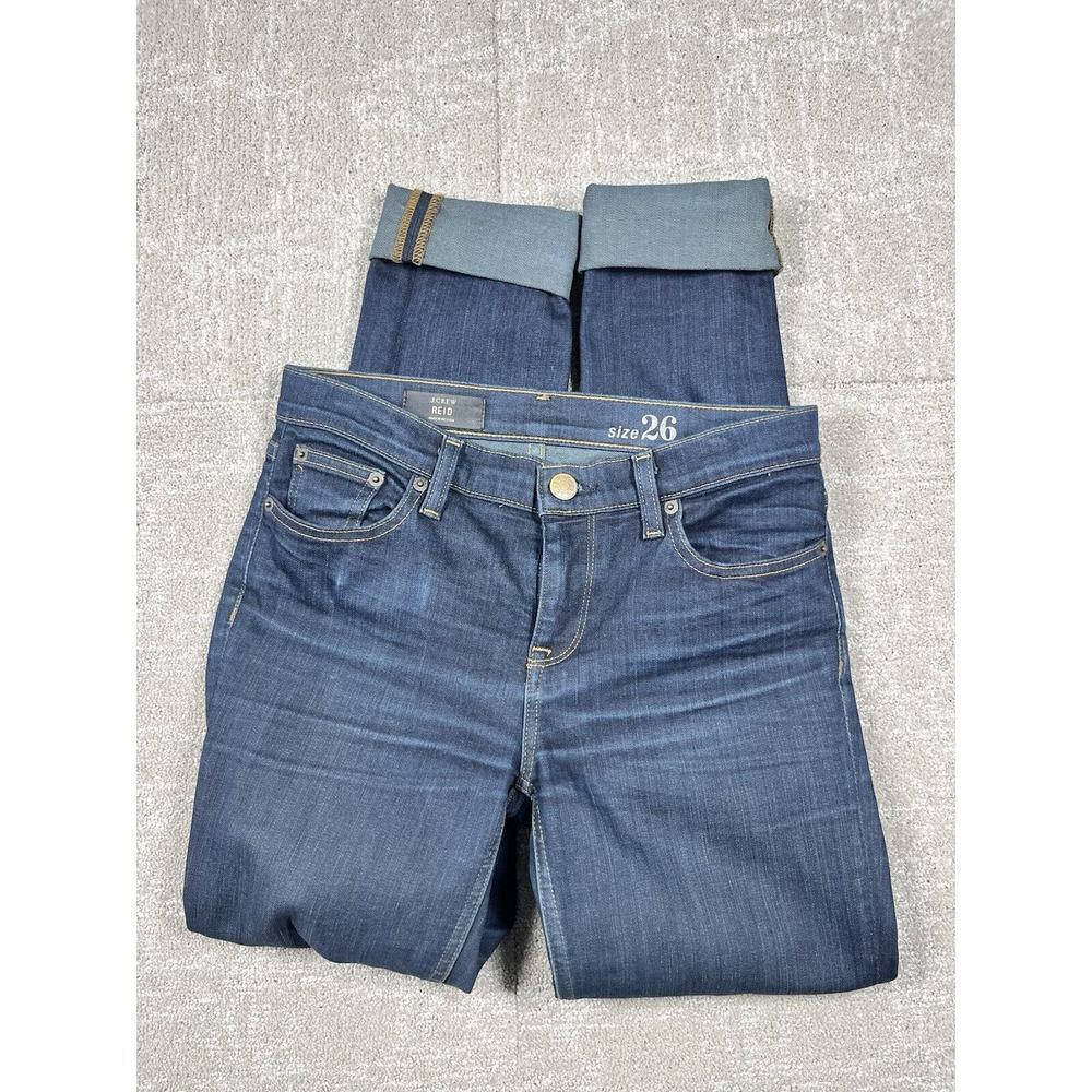 J. Crew Reid Slim Dark Blue Wash Boho Casual Every day Jean Size 26